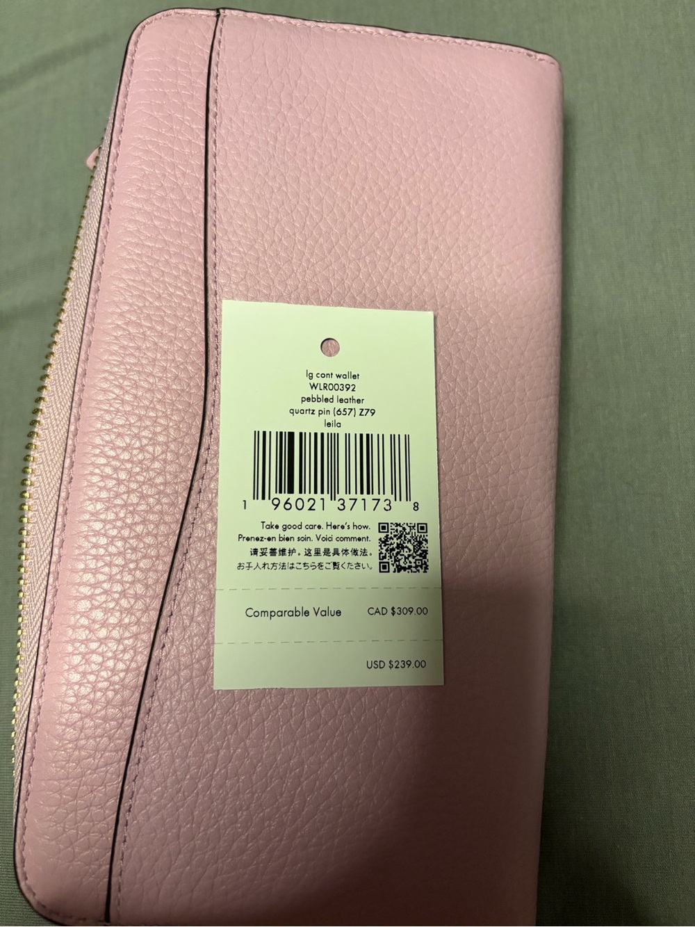 NWT Kate Spade Large Continental Wallet in Quartz Pin with Gold Hardware - Picture 10 of 10